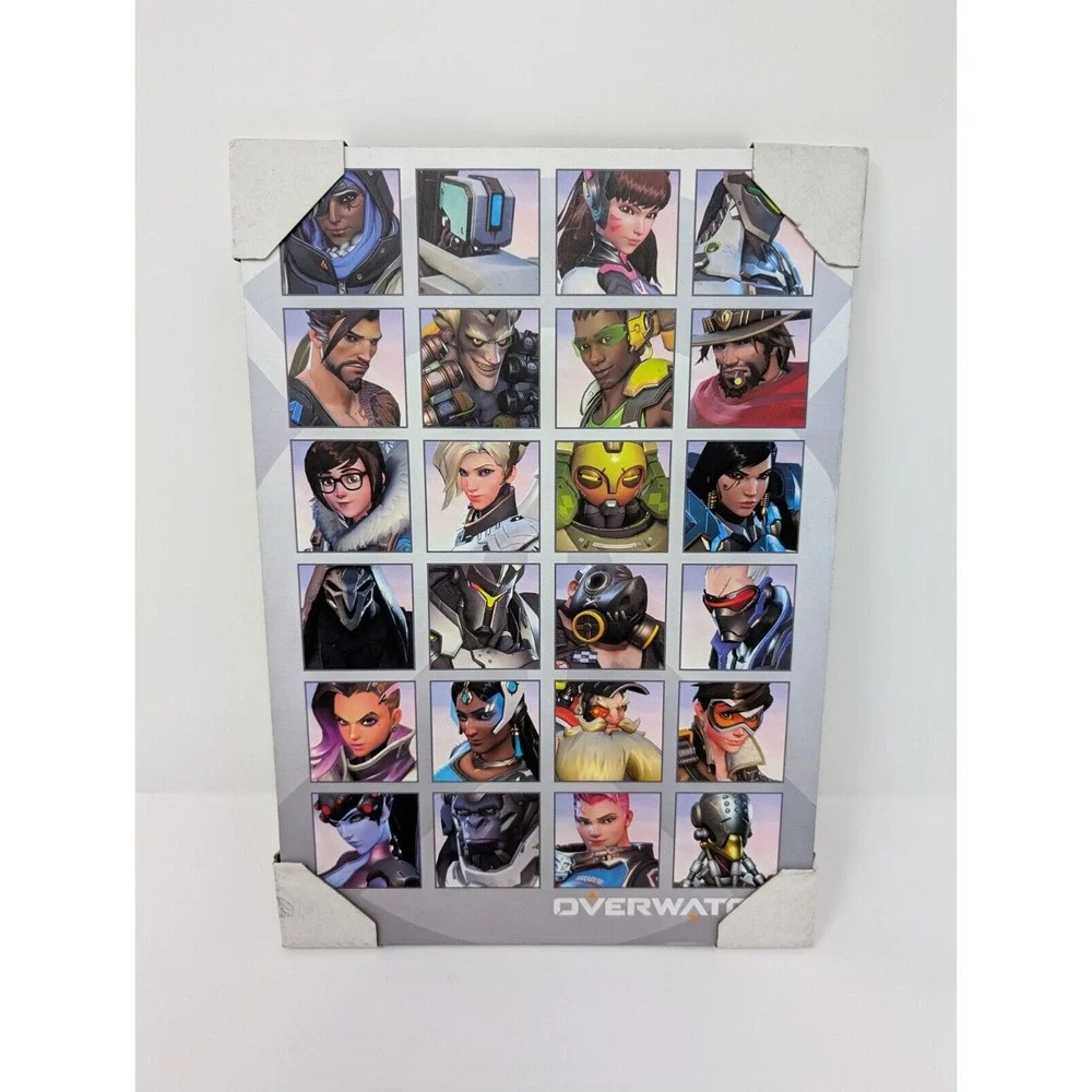 Overwatch Character Collage Wall Art Print Wooden Plaque Video Game Blizzard
